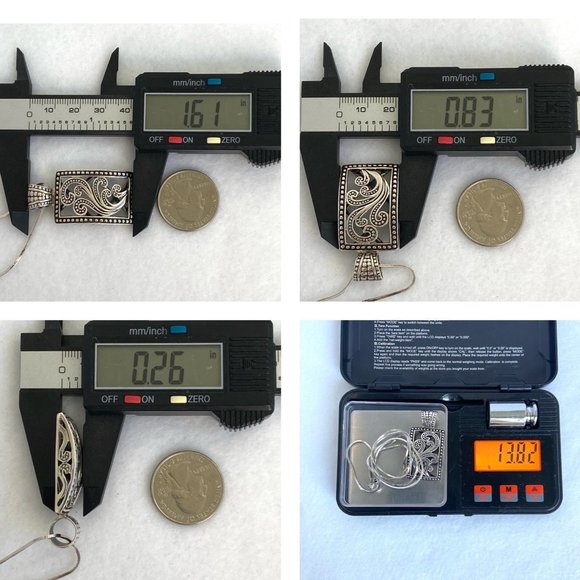 Silpada Sterling Silver Paisley Open Scroll Pendant Necklace & Earrings Set 20" - Picture 9 of 16